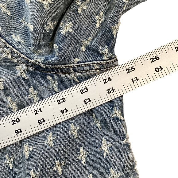 Tribal Jeans Distressed Denim Jacket - Blue Fog, Size XL - Picture 6 of 11